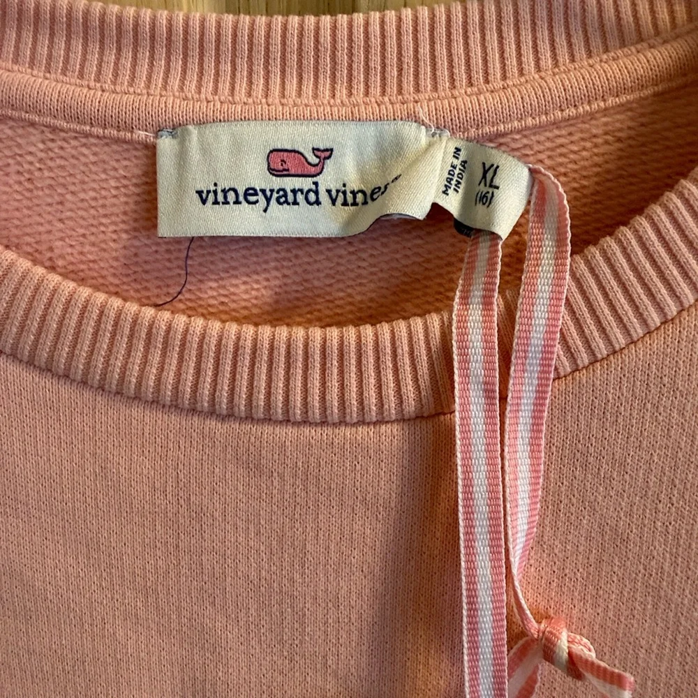 NWT Vineyard Vines Girls Pink Long Sleeve Tired Eyelet Ruffle Dress Size 16